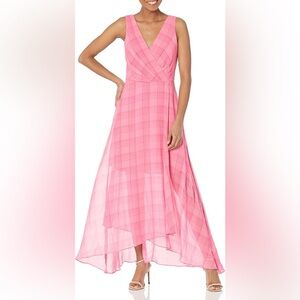 Tommy Hilfiger Pink Wrap Maxi Dress V-Neck Sleeveless